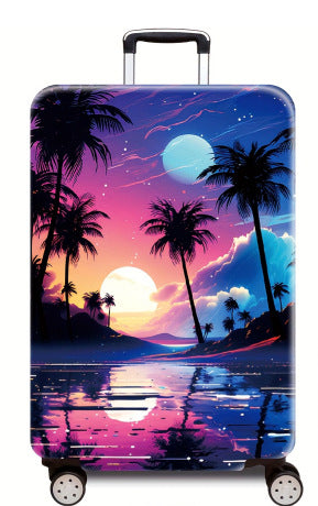 Women's Hard Shell Suitcase with Tropical Sunset Design Stornfield