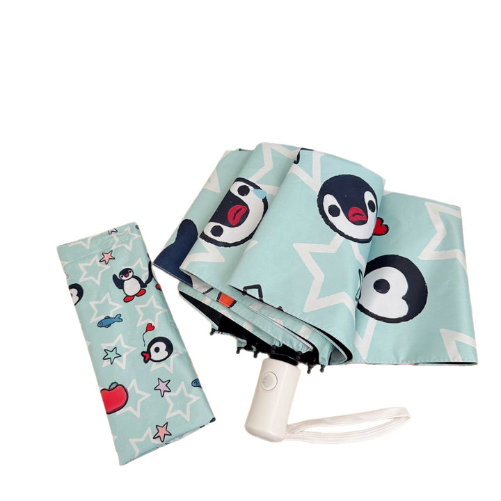Ladies collapsible umbrella with playful penguin design Stornfield
