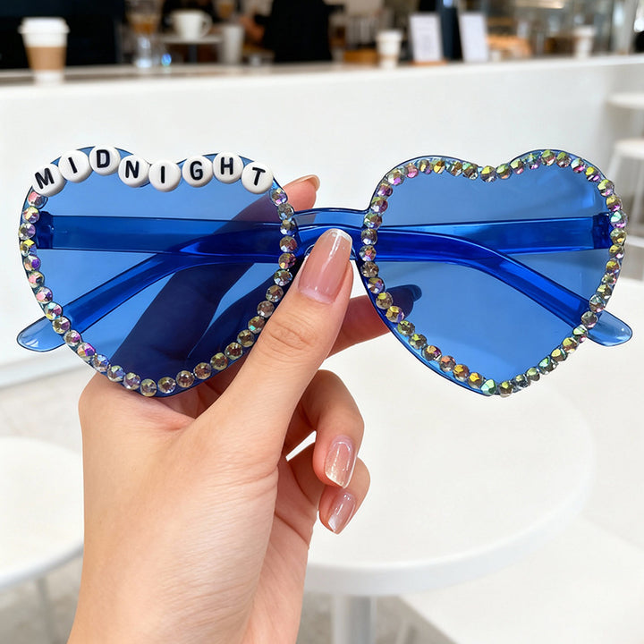 Heart-Shaped Rhinestone-Embellished Sunglasses Stornfield 1787141205