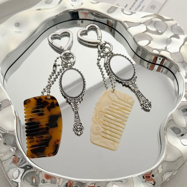 Charming Compact Mirror and Comb Keychain Stornfield