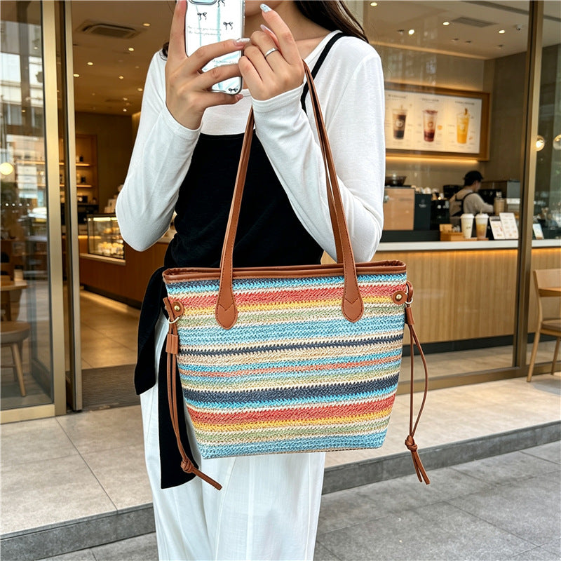 WoStylish Woven Beach Tote Bag Stornfield