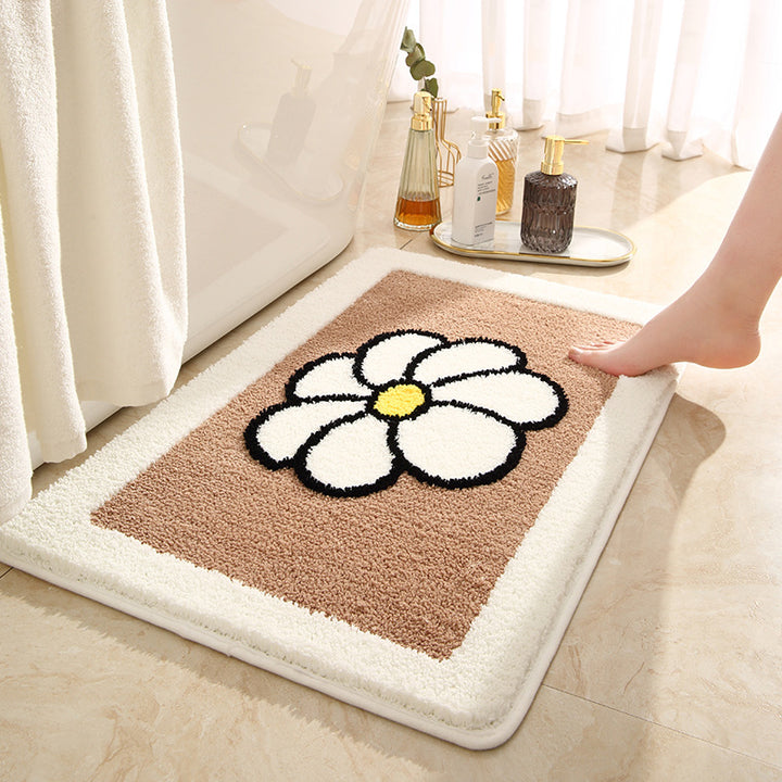 Floral Design Shower Rug
