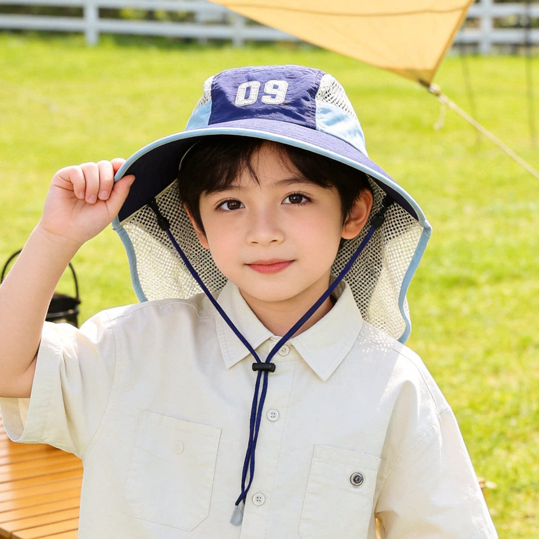 Kids' sun hat with breathable mesh neck protection and adjustable chin strap Stornfield