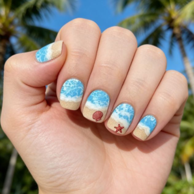 Coastal Ocean-Inspired Nail Art Stornfield