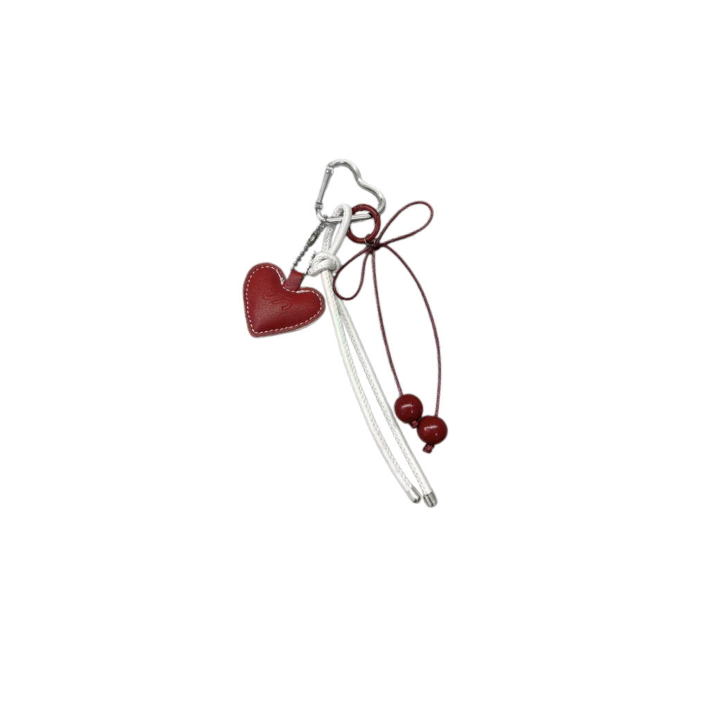 Heart-Shaped Leather Charm Keychain Stornfield