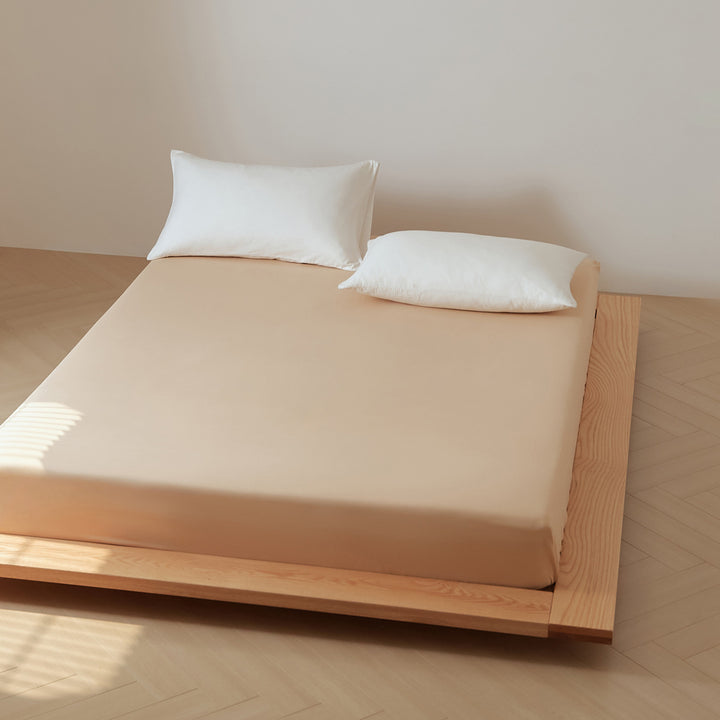 Deep-Pocket Brushed Cotton Jersey Fitted Sheet with Elastic Corners