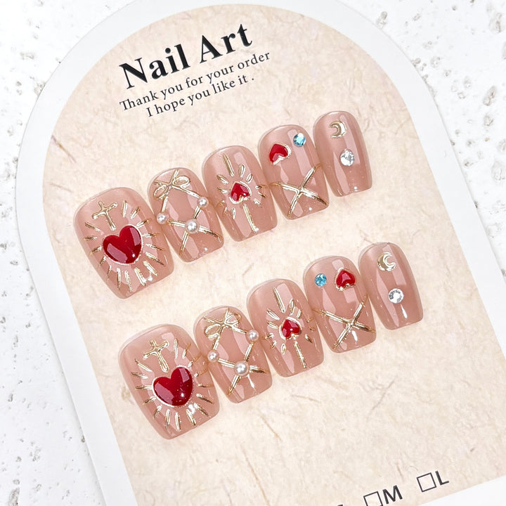 Decorative Acrylic Press-On Nail Design Set