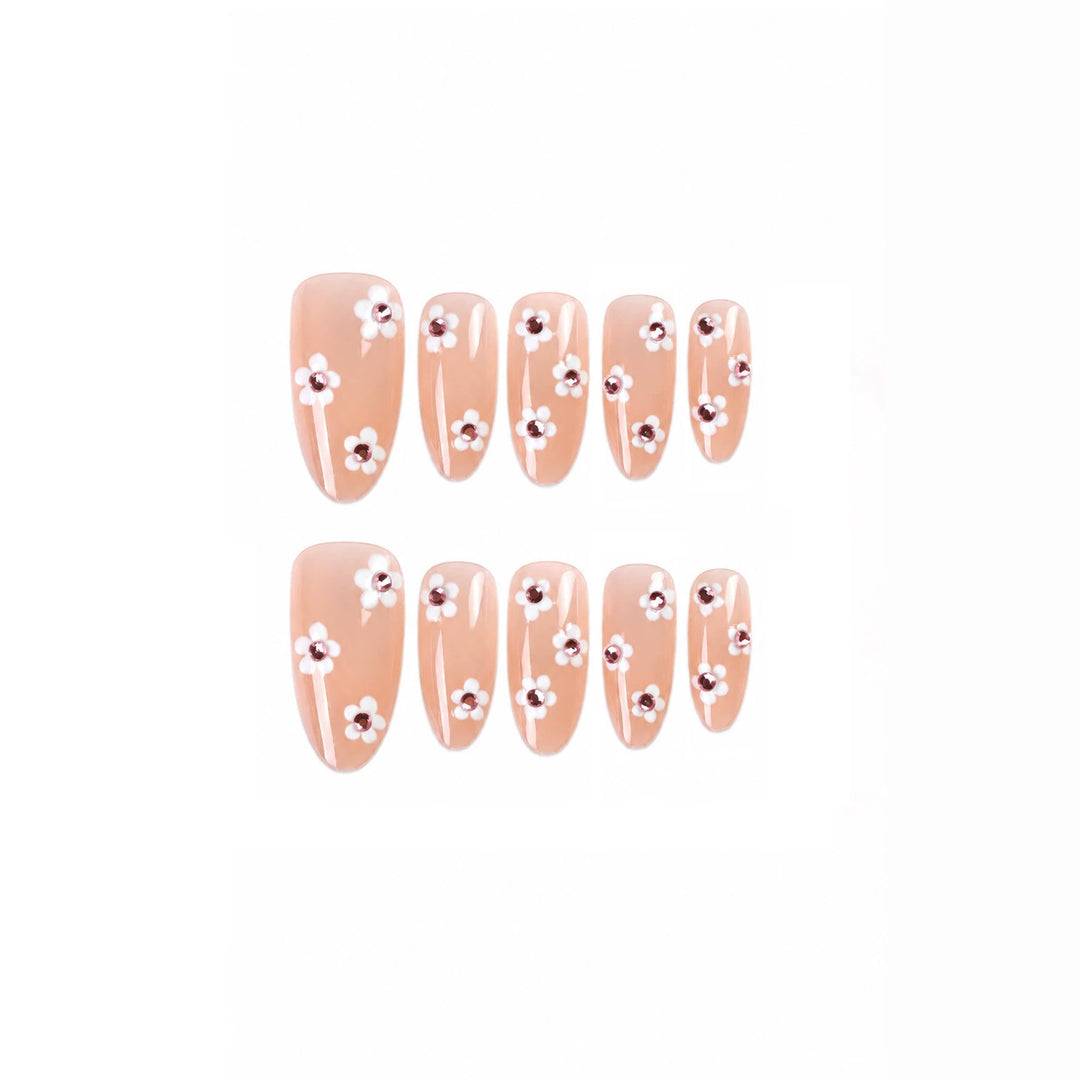 Art nail set with floral 3D details Stornfield