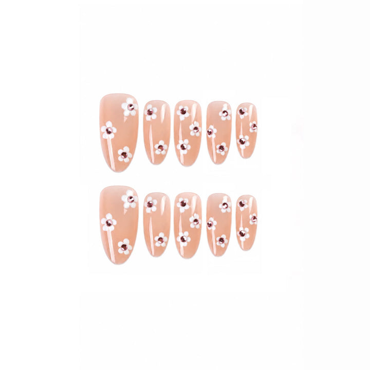 Art nail set with floral 3D details Stornfield