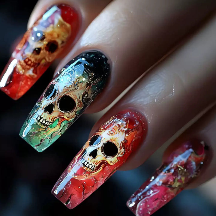 Art nails with creative skull design Stornfield