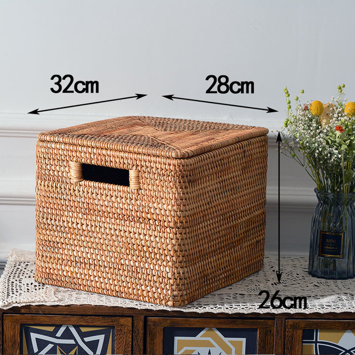 Women rectangular rattan storage basket Stornfield