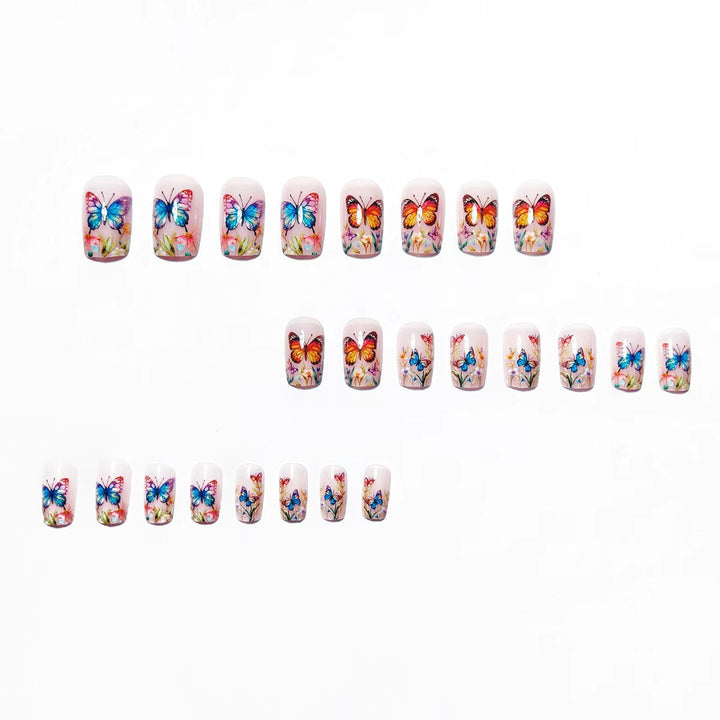 Creative Art Nails with Colorful Butterfly Design Stornfield