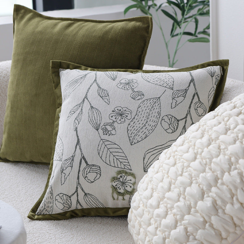 Decorative pillow with plant design