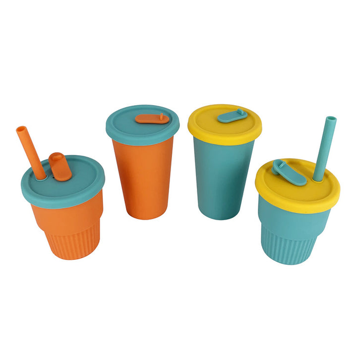 Women Silicone Drink Cup with Lid and Straw Stornfield