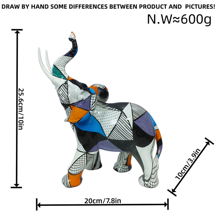 Creative elephant figurine with colorful design Stornfield