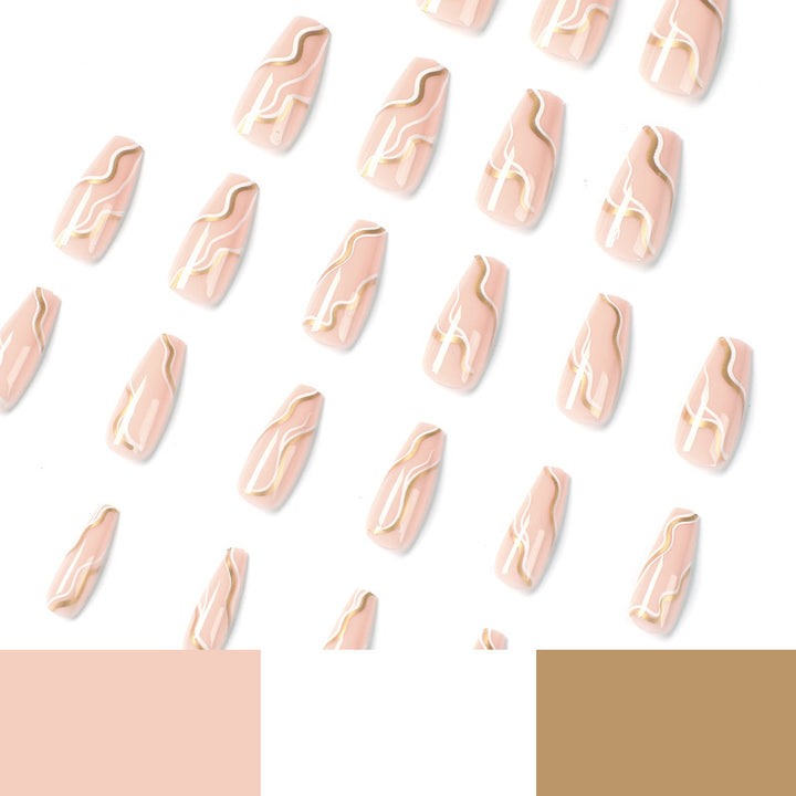 Artful Nail Extensions with Elegant Wave Design Stornfield