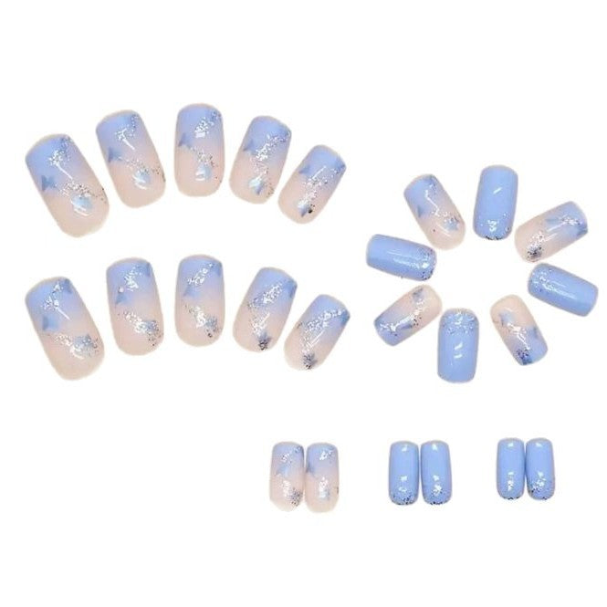 Floral Glitter Acrylic Nail Art Enhancements Stornfield