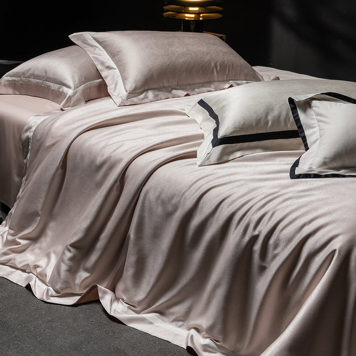 Satin Sateen Duvet Cover Set with Tailored Hem and Matching Pillow Shams