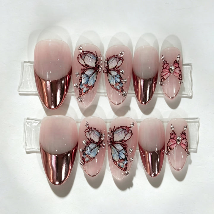 Decorative Butterfly Press-On Nail Art Set Stornfield