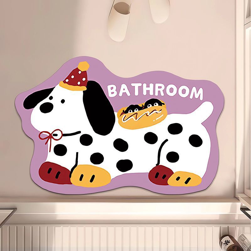 Playful Dog-Shaped Bath Mat