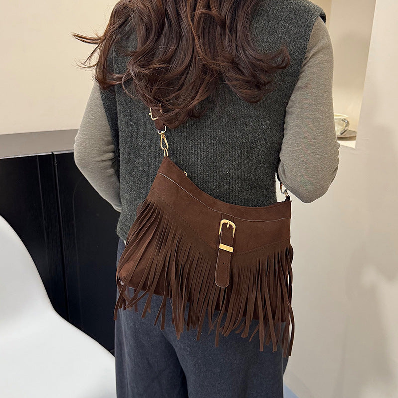WoSuede Fringe Crossbody Bag Stornfield