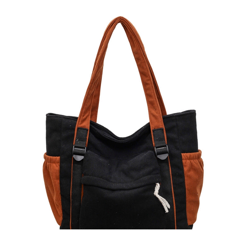 Stylish Corduroy Tote Bag