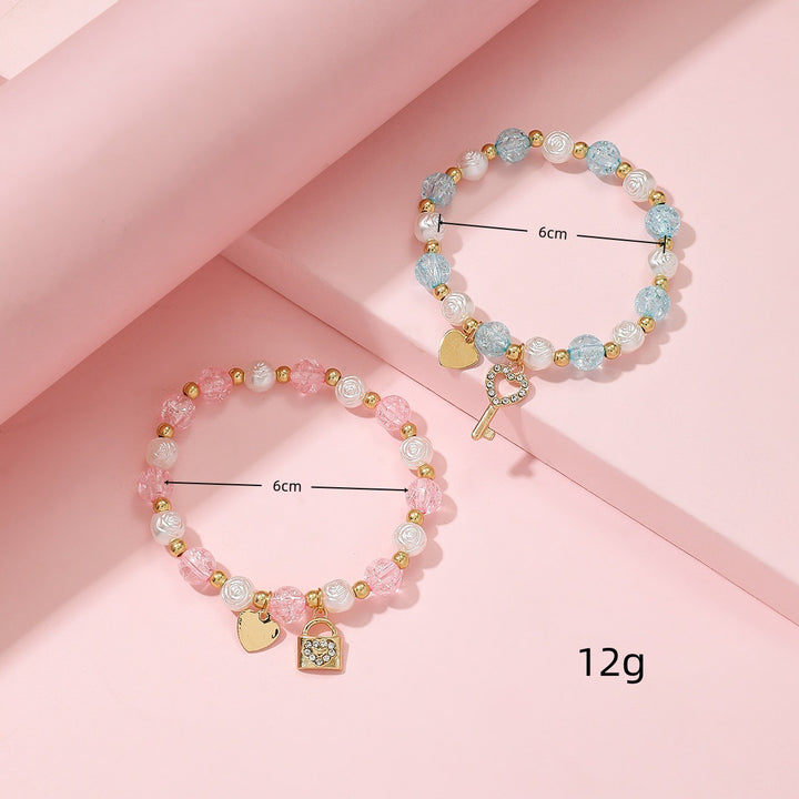 Playful bracelet set with heart and key design Stornfield