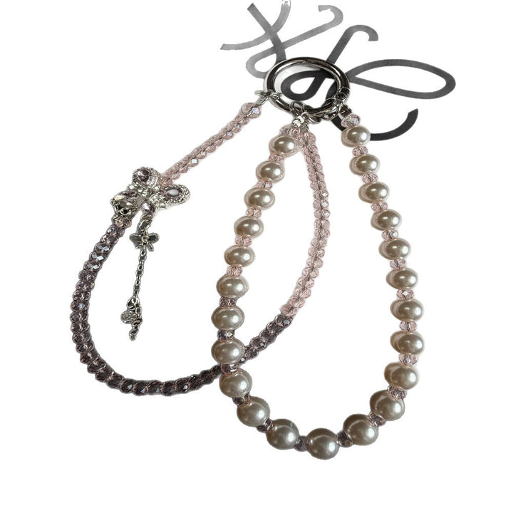 Elegant Pearl and Crystal Charm Phone Lanyard Stornfield