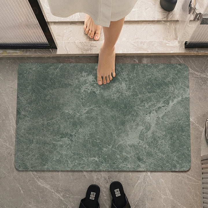 Marble-Effect Soft Bath Mat