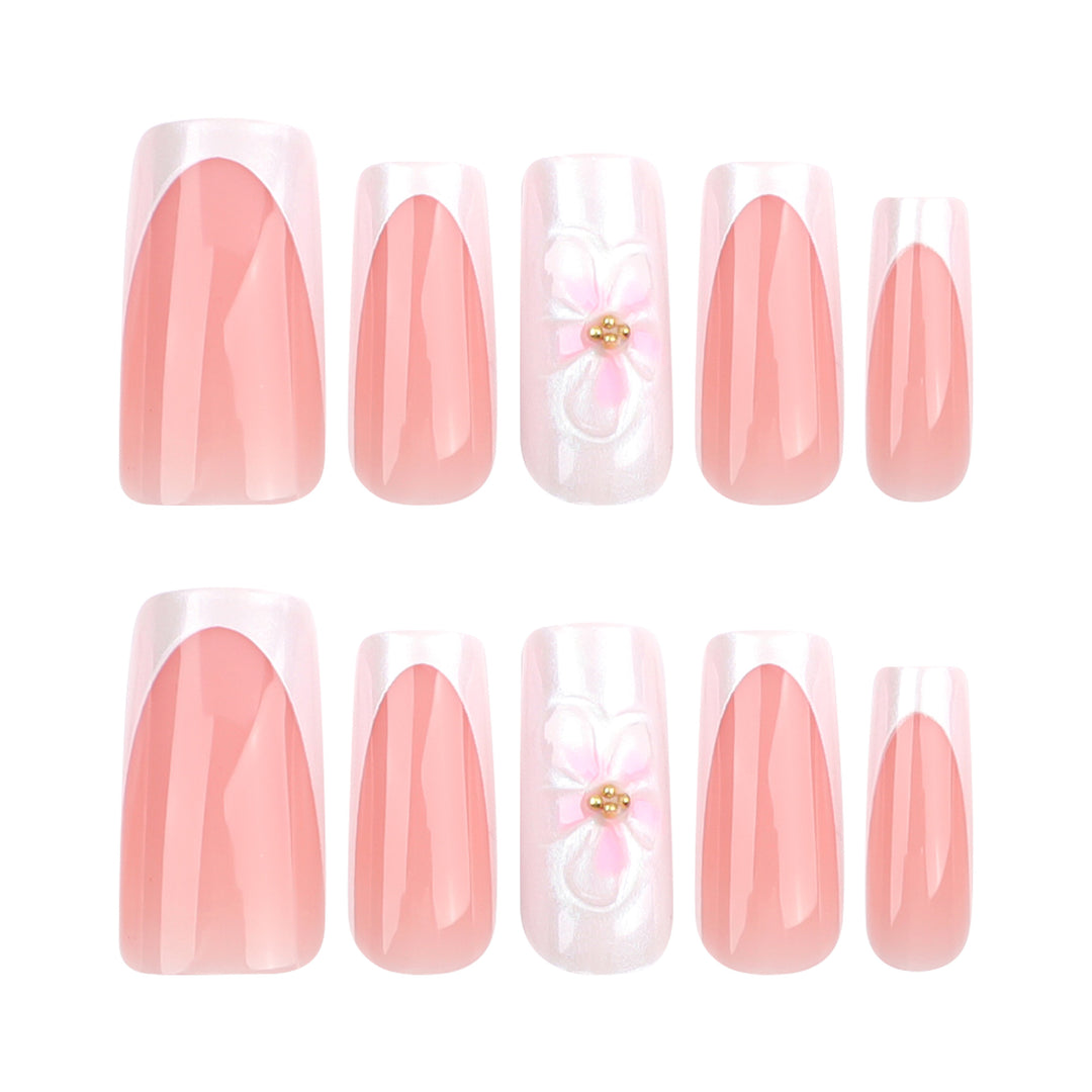 Artistic biodegradable nail extensions with floral accents Stornfield