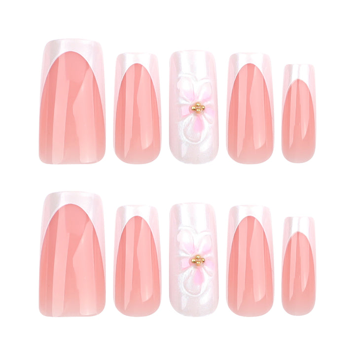 Artistic biodegradable nail extensions with floral accents Stornfield