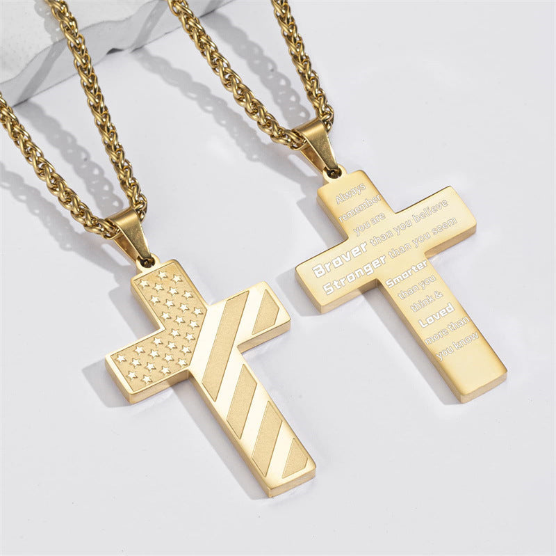 Stornfield | IronPride Cross American Flag Cross Necklace