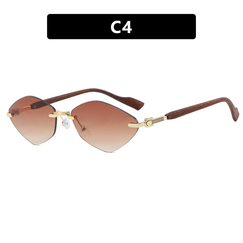 Women's geometric sunglasses with luxurious wooden arms and polarized lenses Stornfield