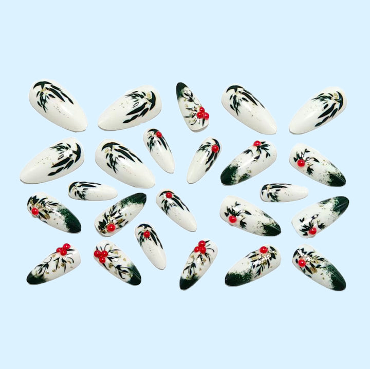 Glamorous artificial nails with floral accents Stornfield