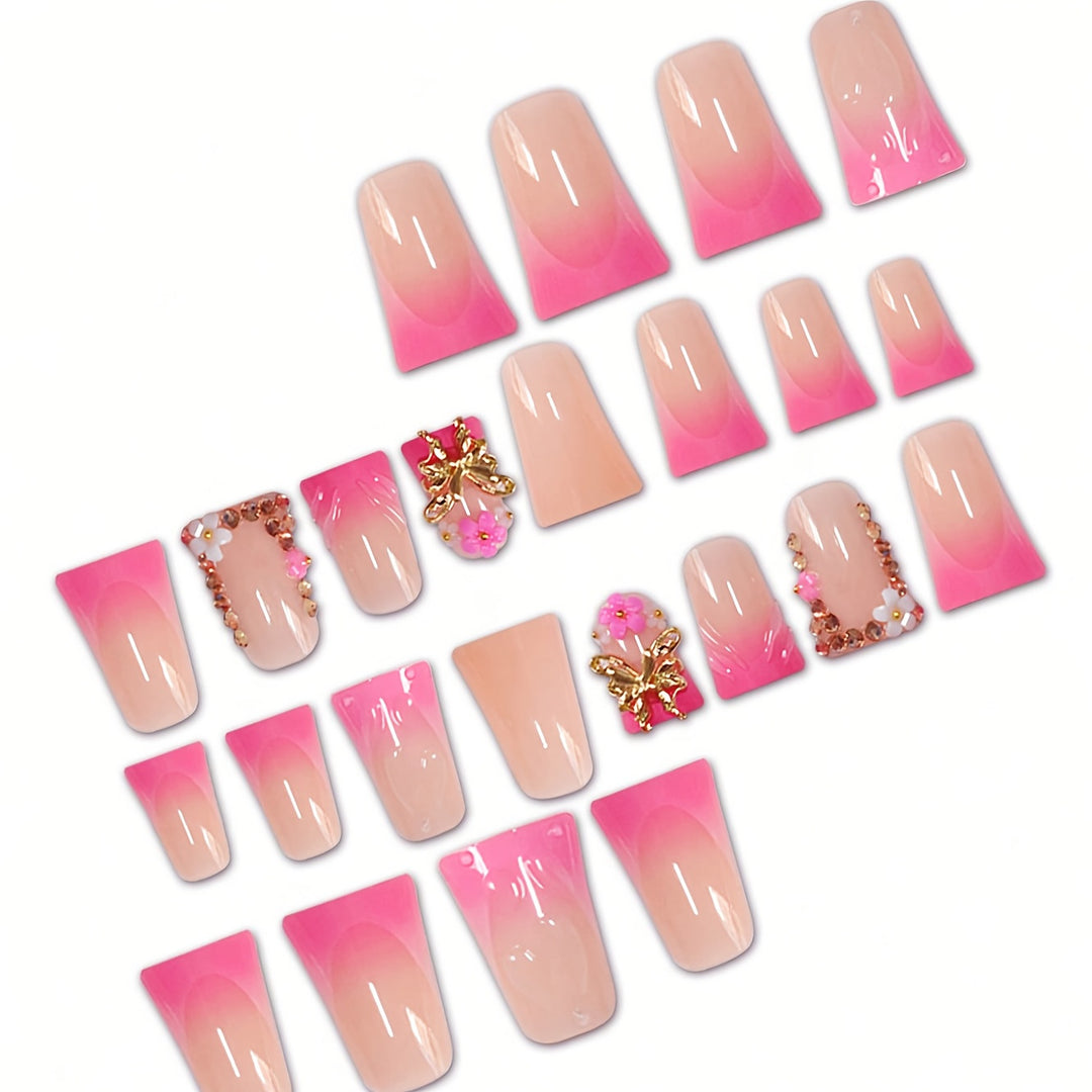 Elegant Floral Press-On Nails Stornfield