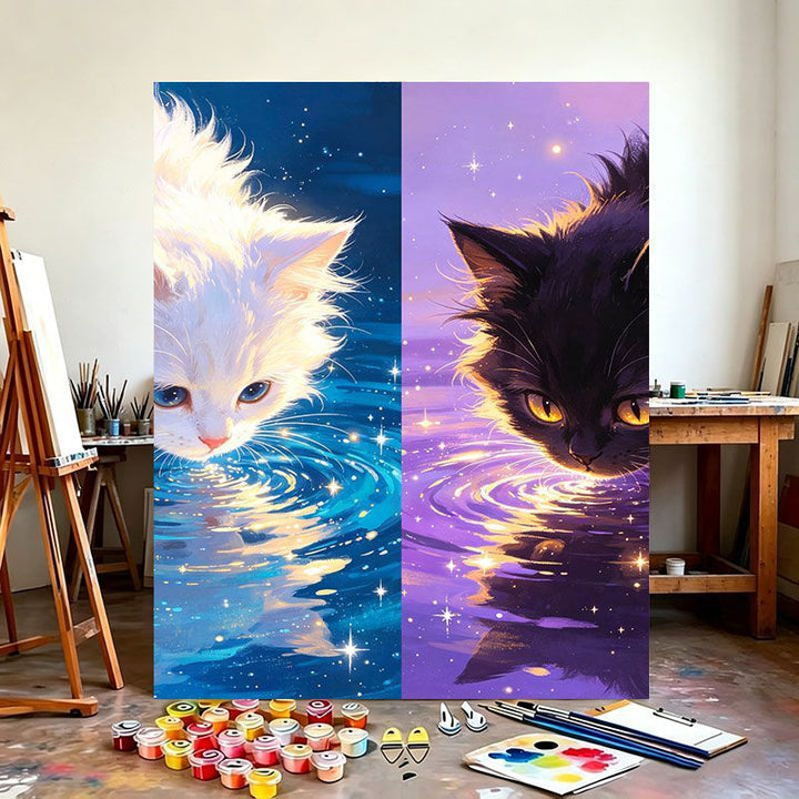 Mystical Cat-Themed Canvas Artwork Stornfield