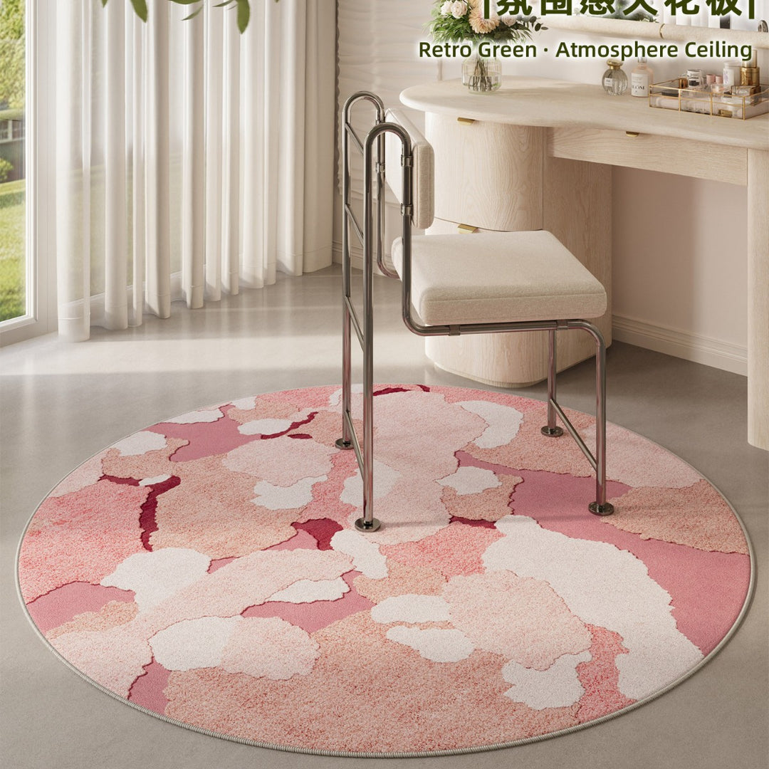 Floral Patterned Round Area Rug