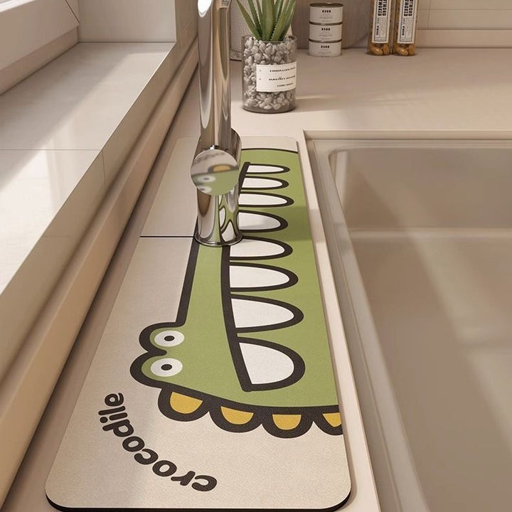 Crocodile-Themed Kitchen Sink Mat Stornfield