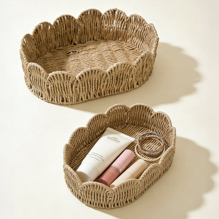 Decorative storage basket with wave edge Stornfield
