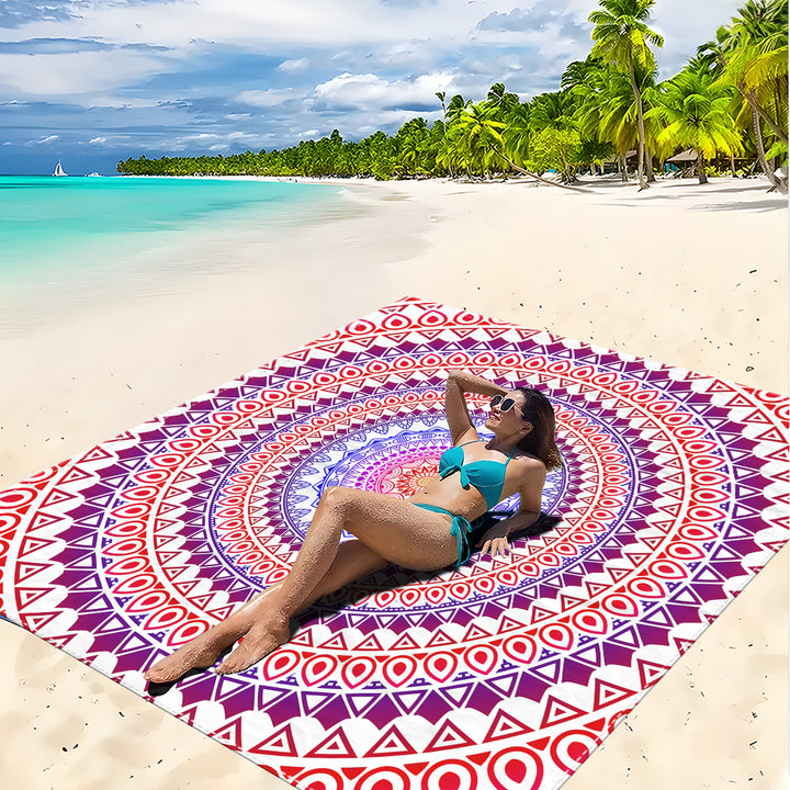 Mandala Design Beach Mat Stornfield