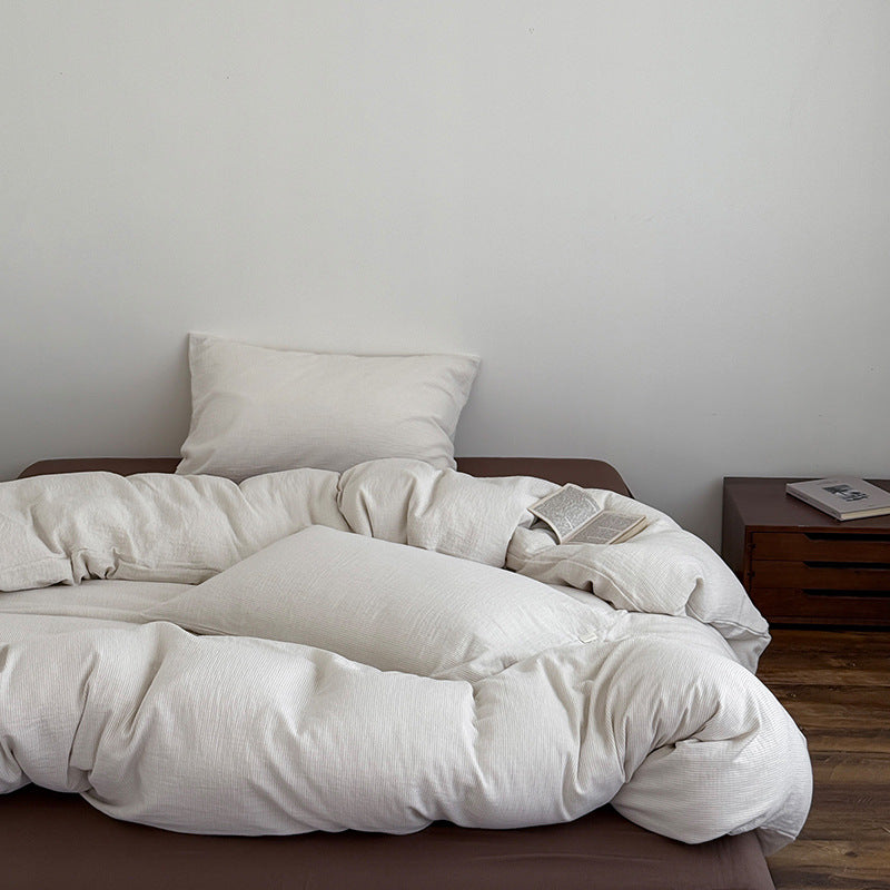 Breathable duvet cover and pillow set made of cotton-linen with fine texture