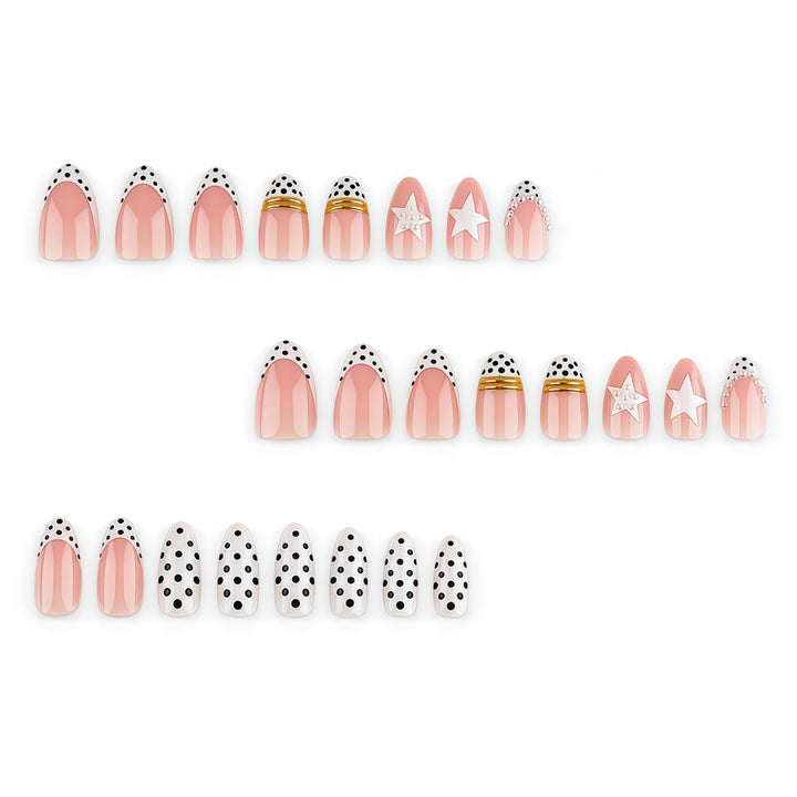 Stylish Star and Dot Design Artificial Nails Stornfield