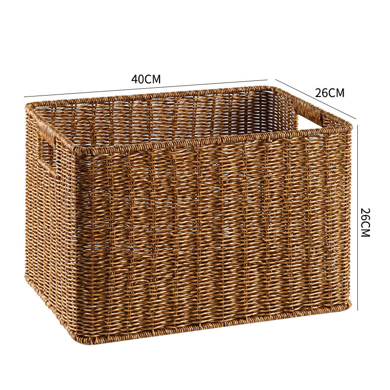 Handcrafted Rectangular Wicker Storage Bin Stornfield
