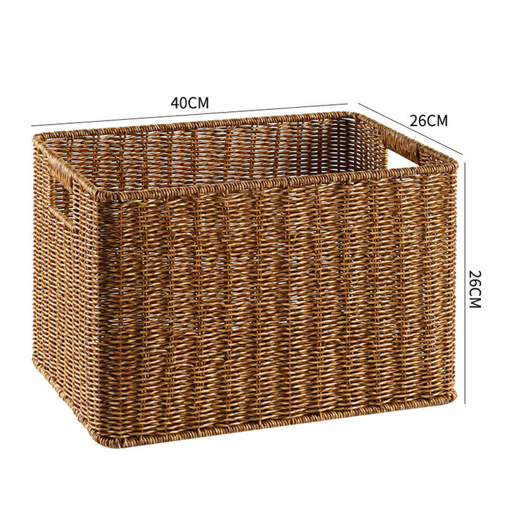 Handcrafted Rectangular Wicker Storage Bin Stornfield