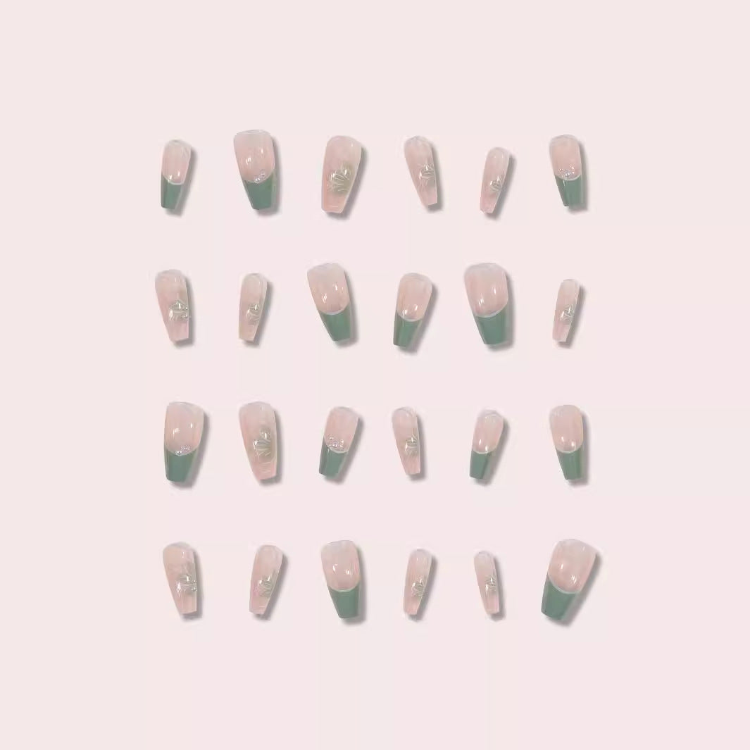 Floral-Design Acrylic Press-On Nails Stornfield
