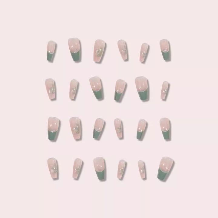 Floral-Design Acrylic Press-On Nails Stornfield