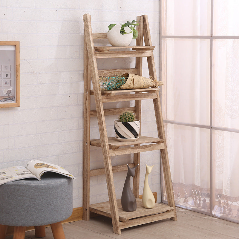 Multi-Tiered Wooden Ladder Shelf Stornfield