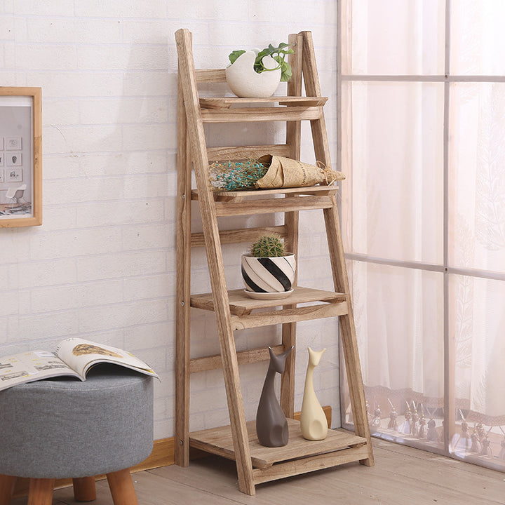 Multi-Tiered Wooden Ladder Shelf Stornfield