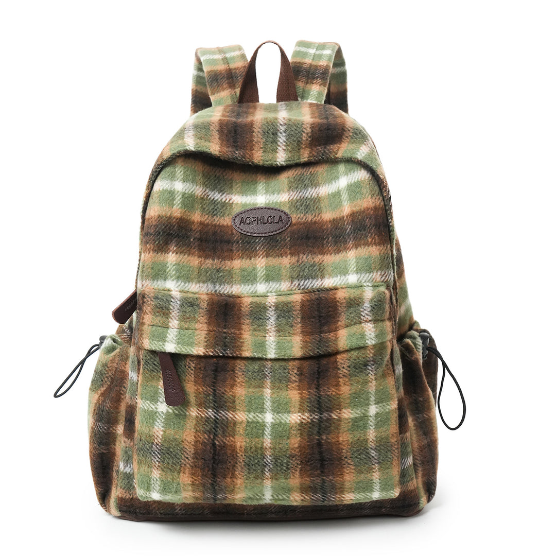 Cozy Plaid Patterned School Backpack Stornfield