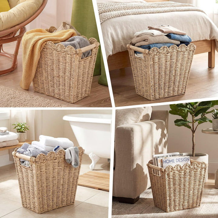 Decorative storage basket with wave edge Stornfield